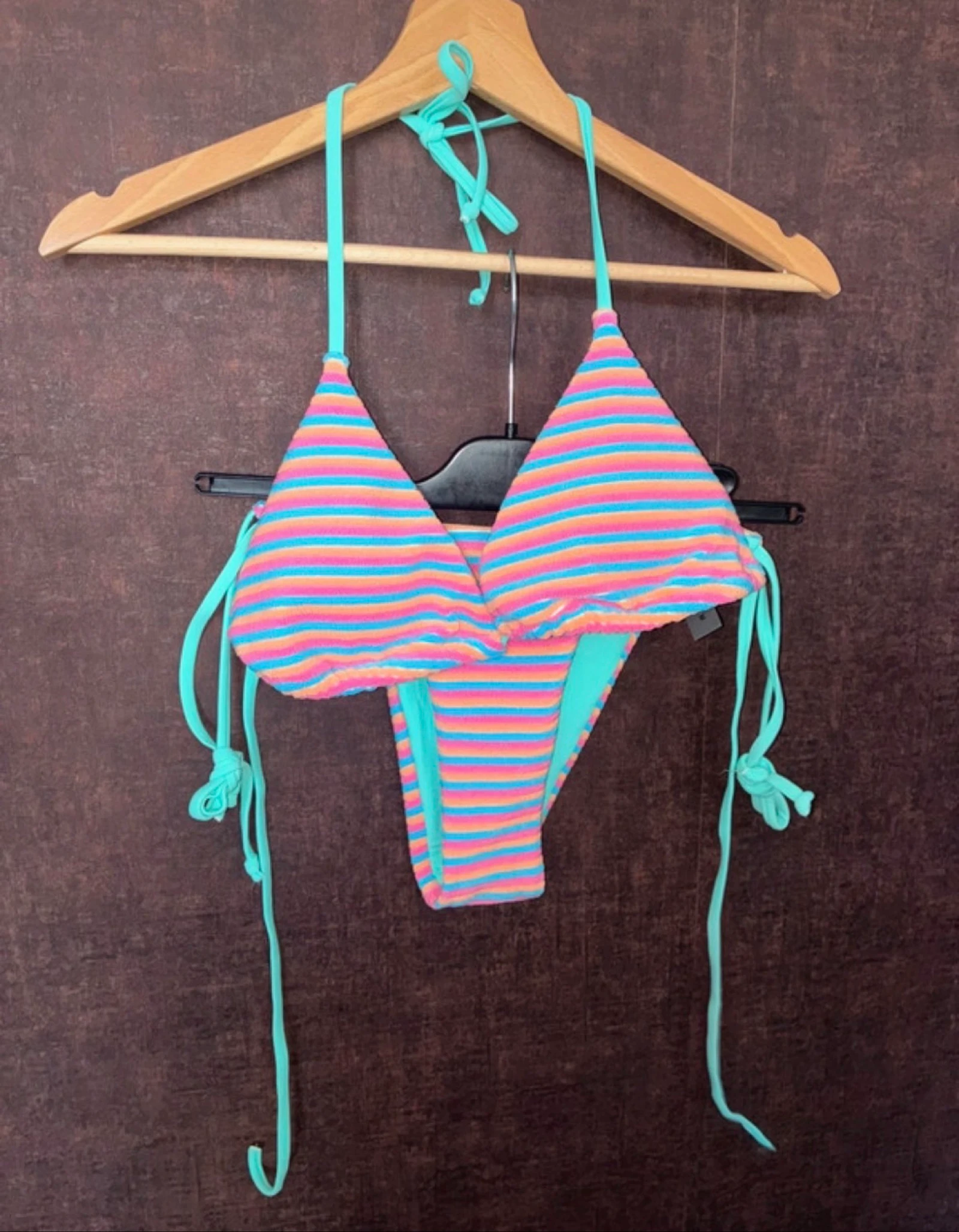 Maillot de bain 2 pièces rayé M